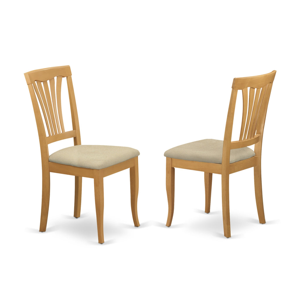 East West Furniture VAAV5-OAK-C 5 Piece Dining Room Table Set Includes an Oval Wooden Table with Butterfly Leaf and 4 Linen Fabric Kitchen Dining Chairs, 40x76 Inch, Oak