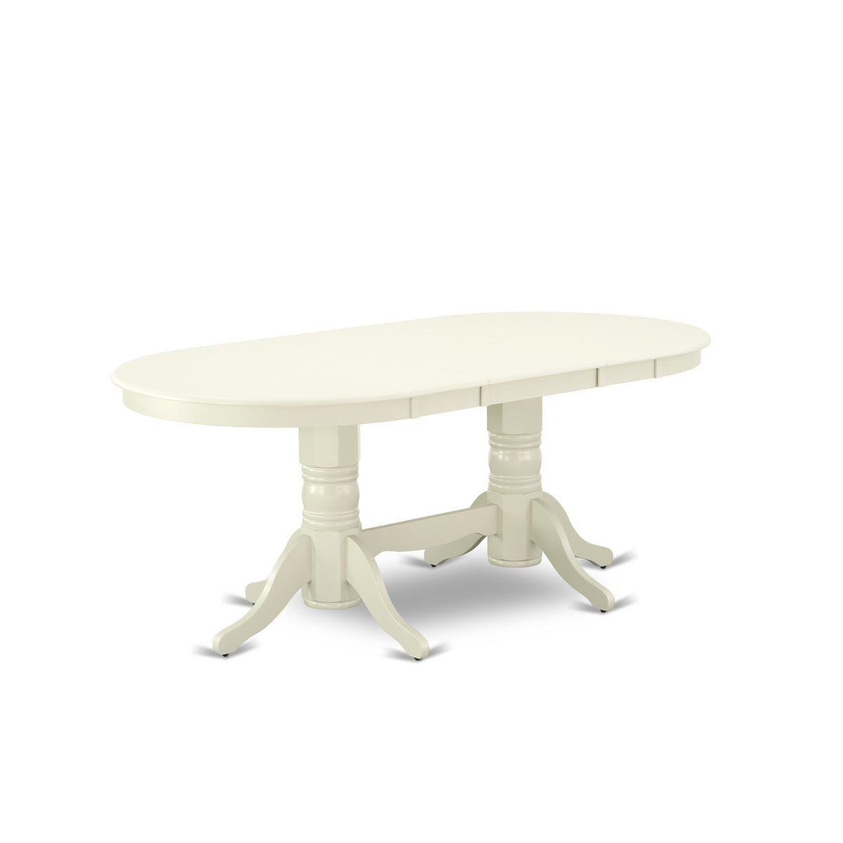 7 Pc Diningroom Set With Selfstorage Leaf, Oval Table & 6 Wood Seat Chairs  Linen White Finish  Stylish Design, Comfortable
