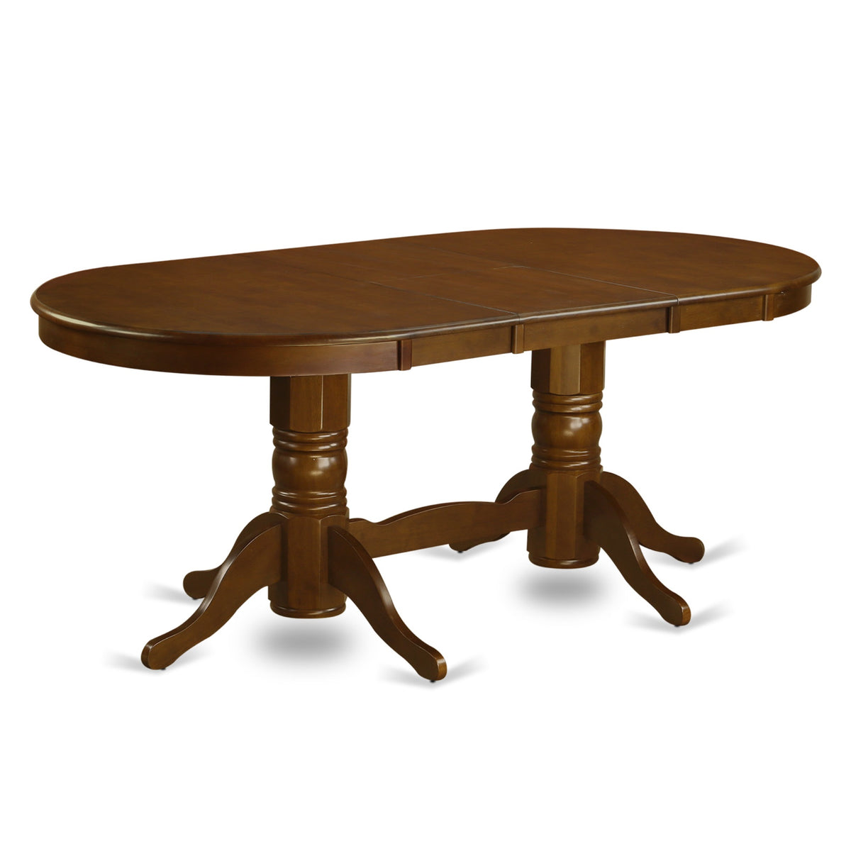 Inch Valy7Espw Vancouver Table Set With 6 Wood Kitchen Chairs  Espresso Finish, Foldable Leaf, Ladder Back Design, Linen Upholste