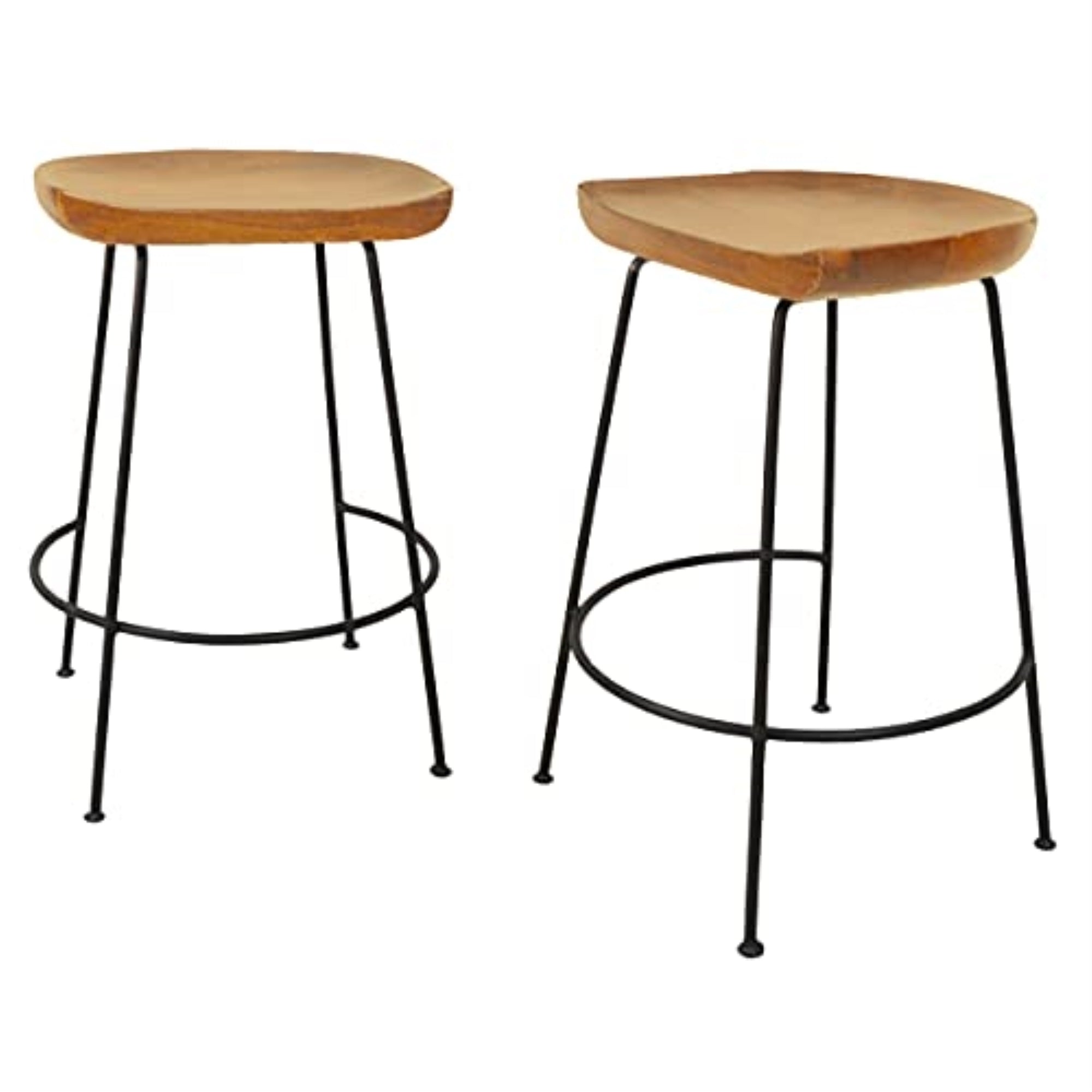 Diya 24.5 Inch Counter Stool Set of 2, Natural, Black