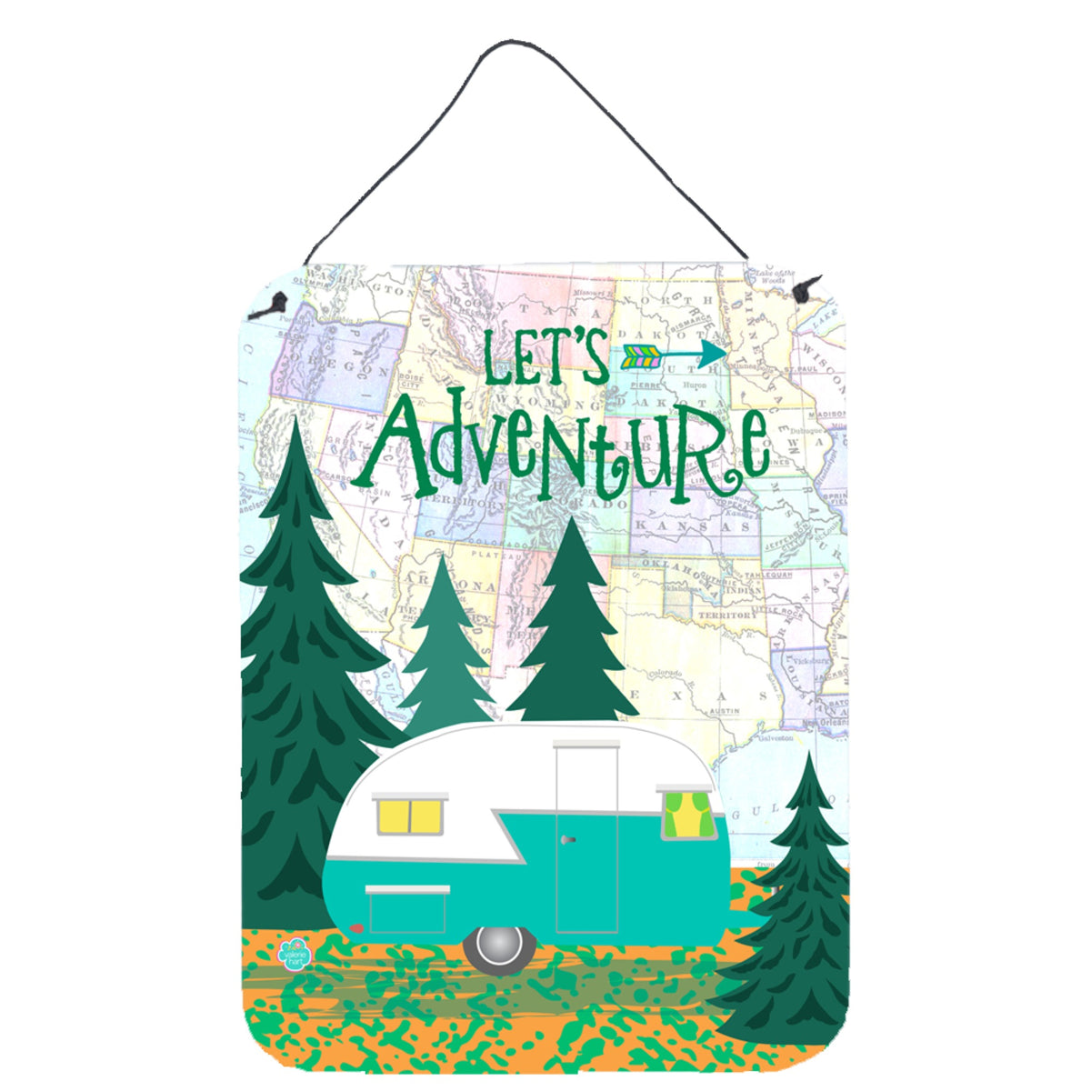 CarolineS Treasures LetS Adventure Glamping Trailer Wall Or Door Hanging Prints Vha3003Ds1216, 16Hx12W, Multicolor