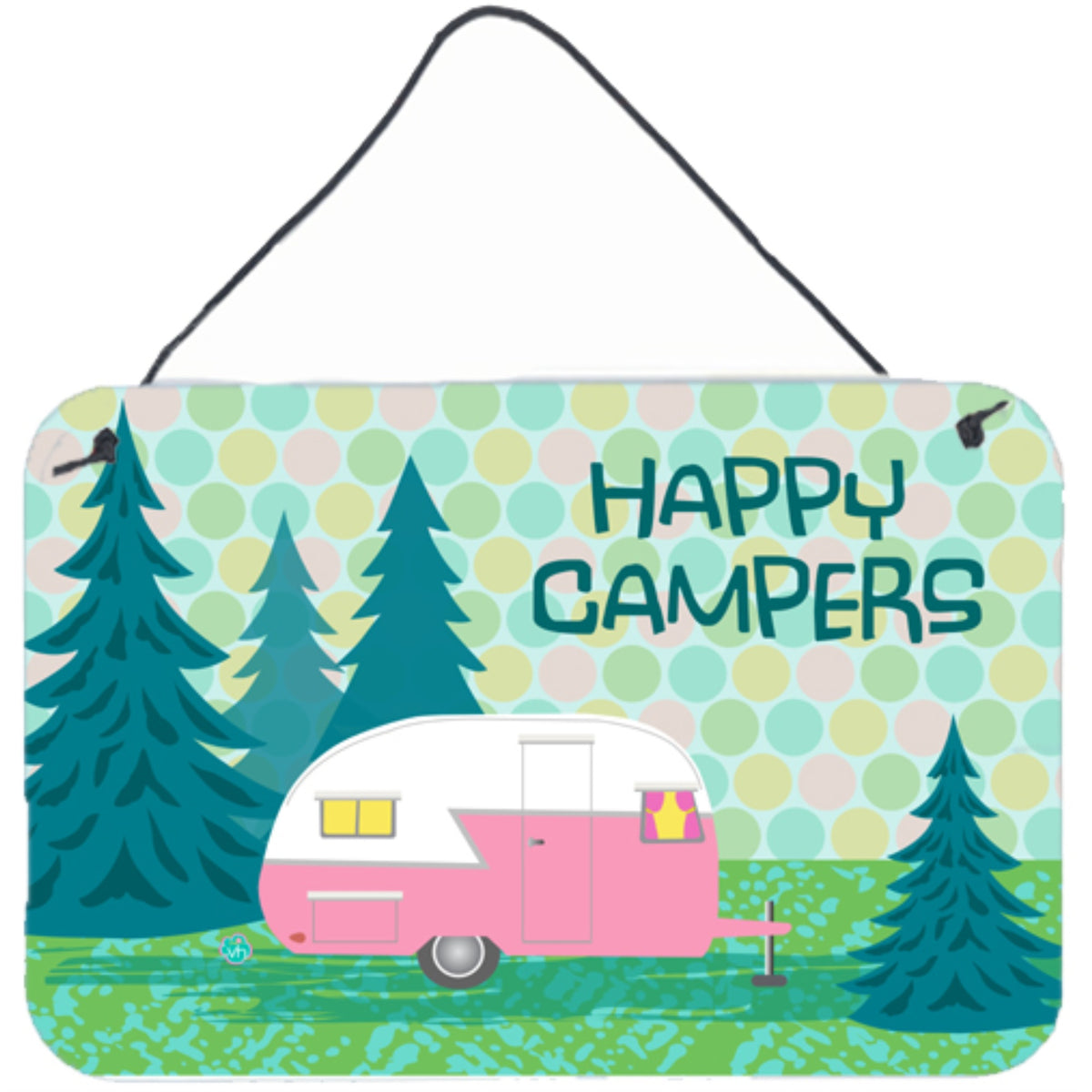 CarolineS Treasures Happy Campers Glamping Trailer Wall Or Door Hanging Prints Vha3004Ds812, 8Hx12W, Multicolor