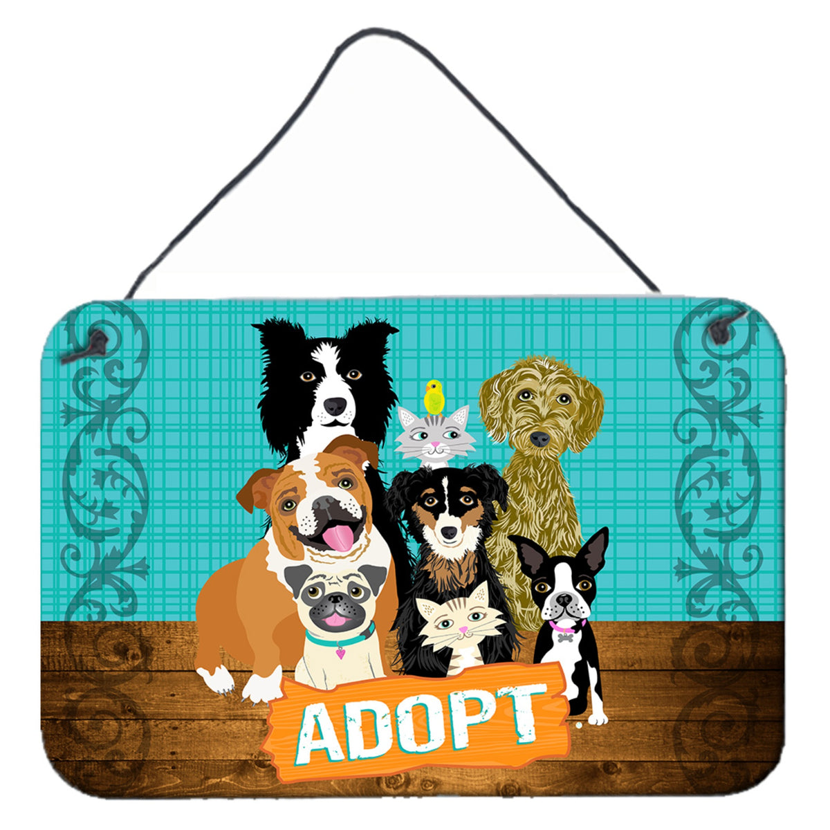 CarolineS Treasures Pets Adoption Wall Or Door Hanging Prints Vha3007Ds812, 8 Inch  Inch  X 12 Inch  Inch , Multicolor