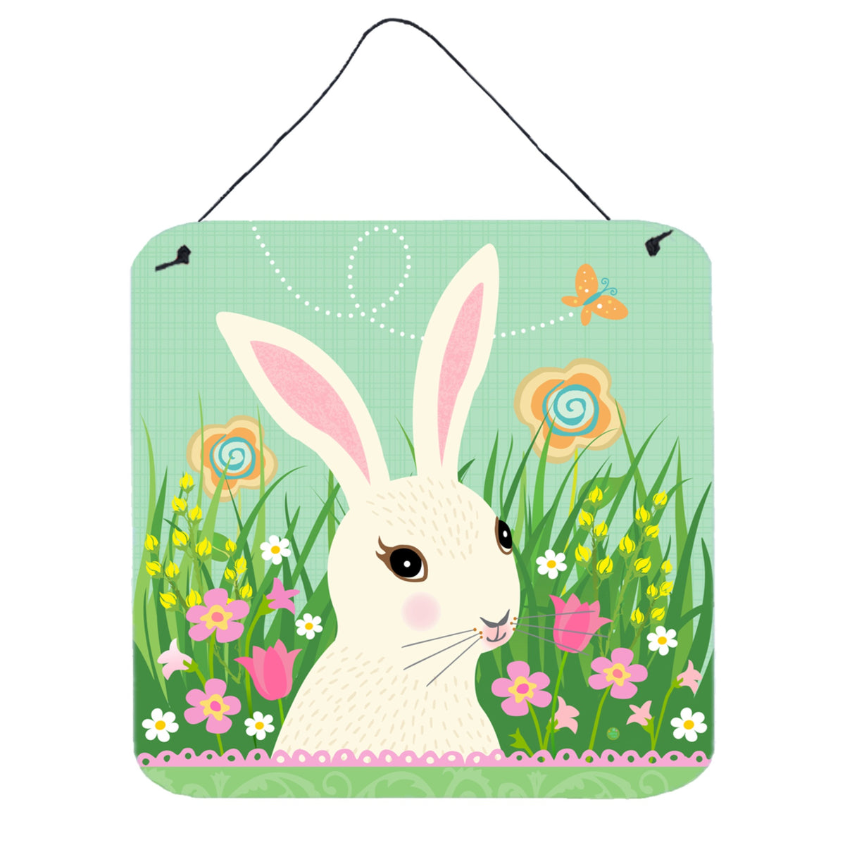 CarolineS Treasures Easter Bunny Rabbit Door Hanging Prints Walldecor, Multicolor