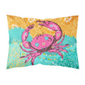Caroline'S Treasures Pink Coastal Crab Fabric Standard Pillowcase