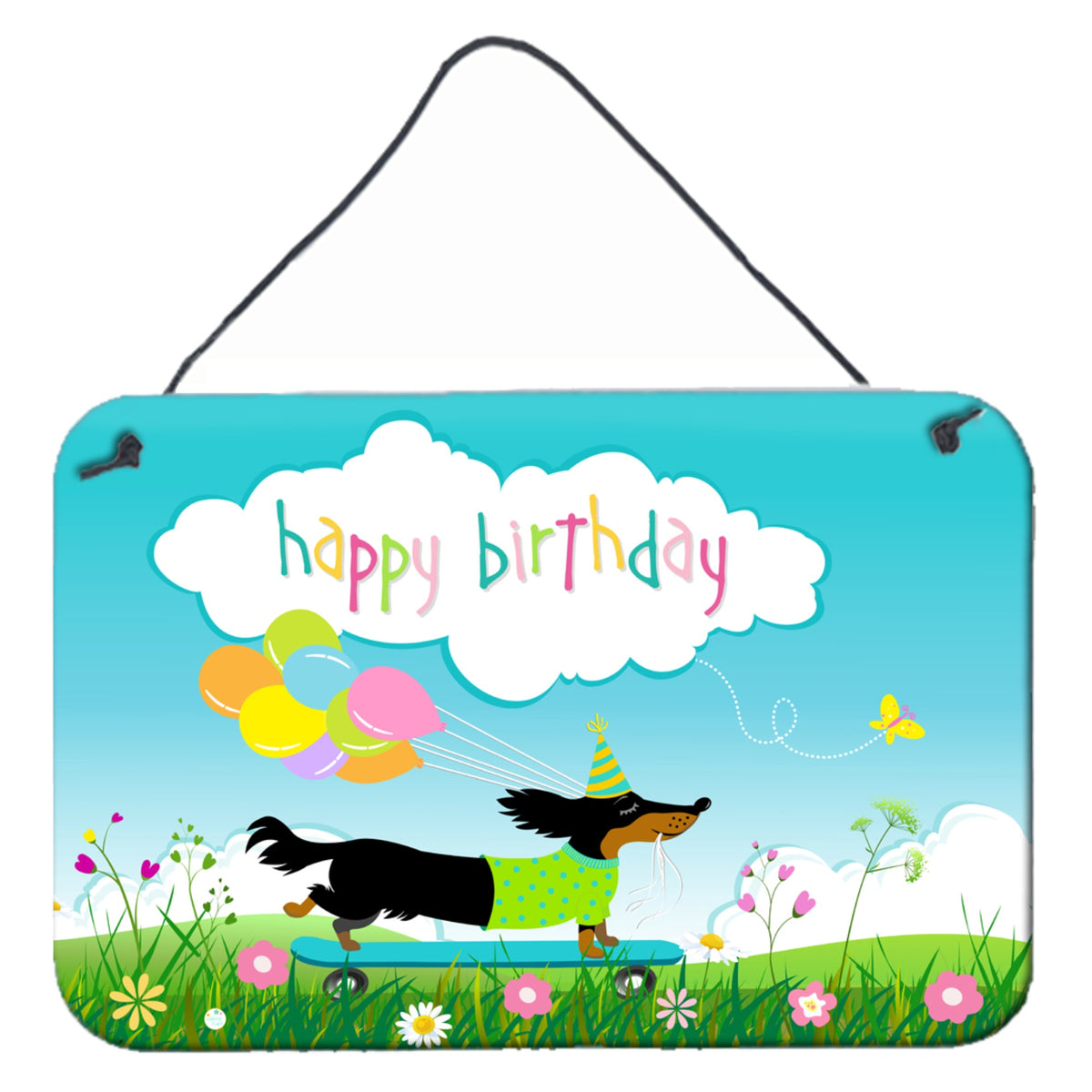 CarolineS Treasures Happy Birthday Dachshund Wall Or Door Hanging Prints, Multicolor
