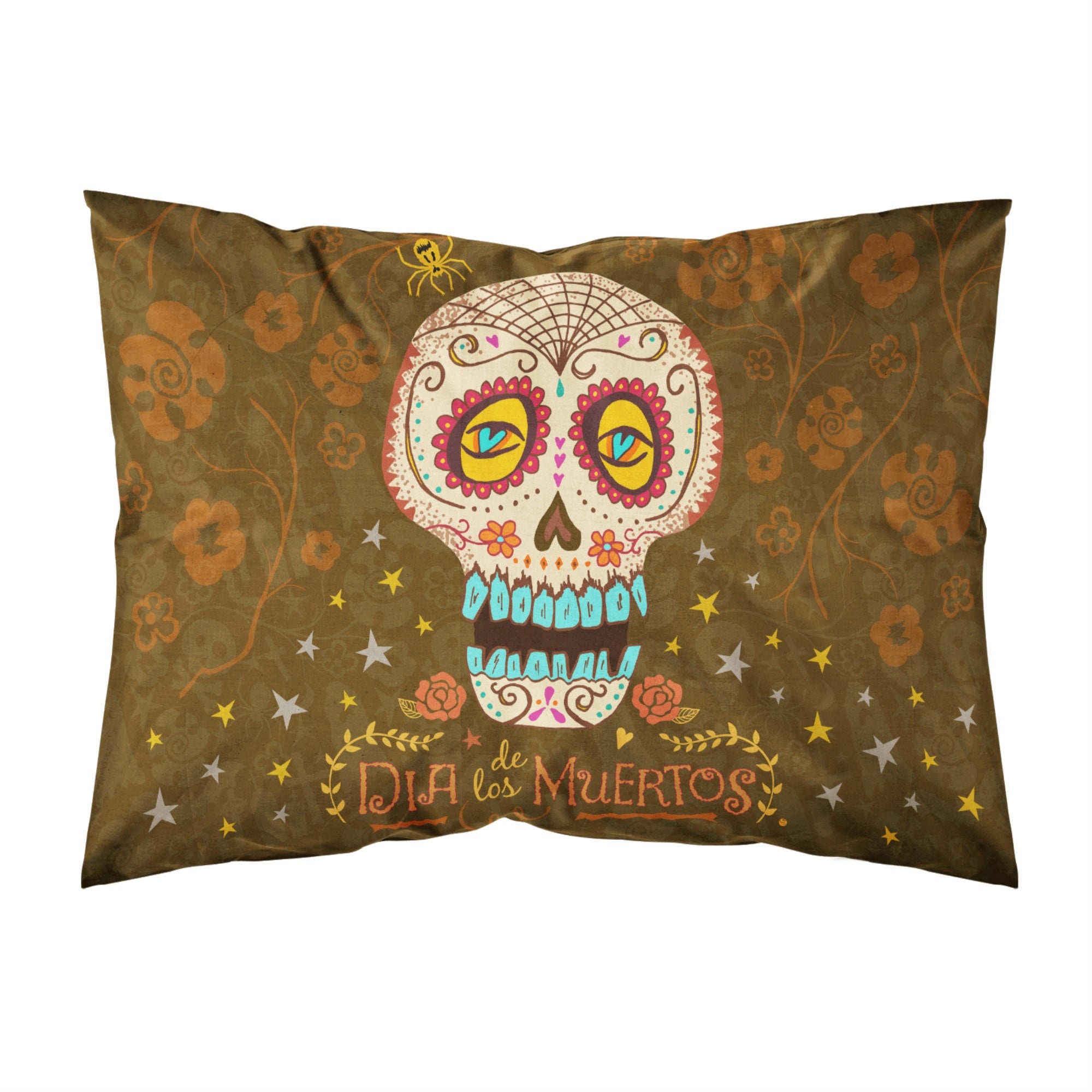 'Caroline'S Treasures Day Of The Dead Fabric Standard Pillowcase, Multicolor'