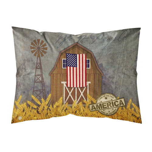 'Caroline'S Treasures Patriotic Barn Land Of America Fabric Standard Pillowcase, Multicolor'