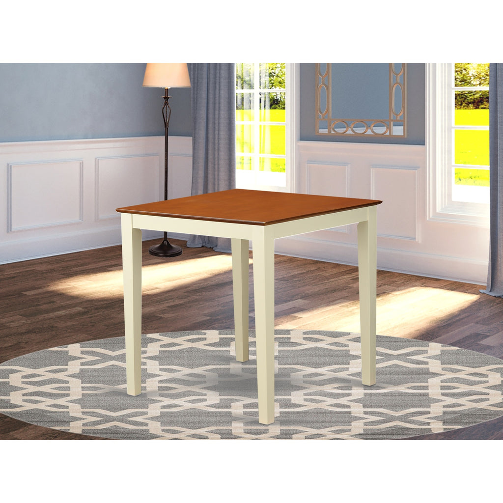 East West Furniture VNT-WHI-T Square Counter Height Dining Table for Small Spaces, Buttermilk Cherry