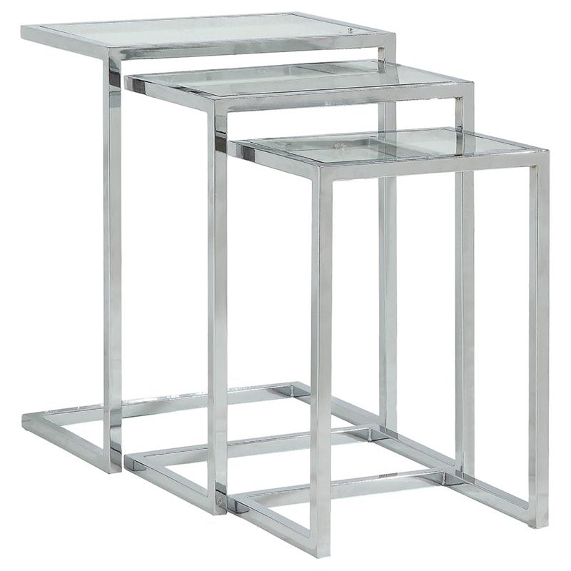 Addison Nesting Table Set, Chrome
