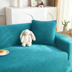 Grid Textured Stretch Sofa Cover, Soft Elastic Slipcover for Couch Protection