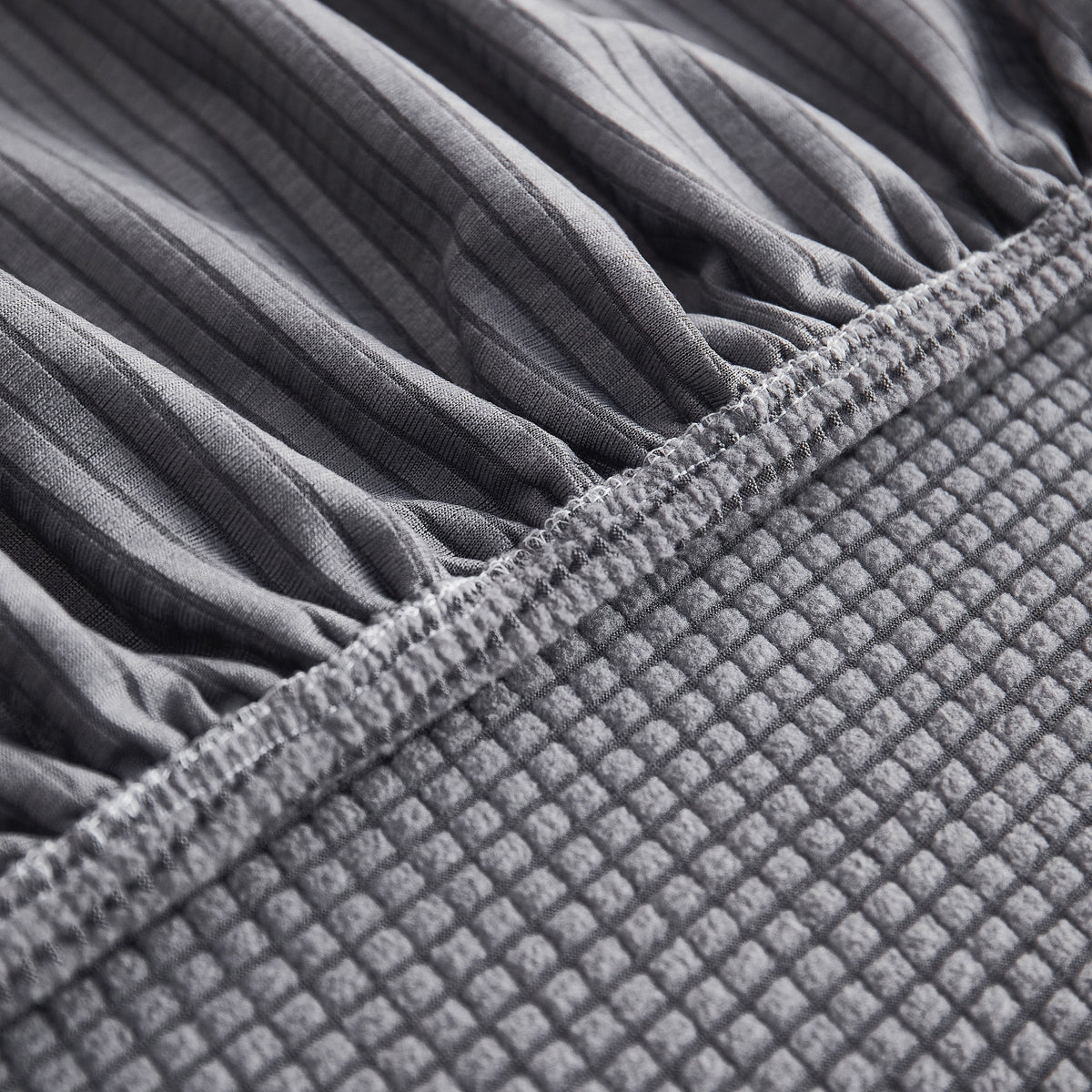Grid Textured Stretch Sofa Cover, Soft Elastic Slipcover for Couch Protection