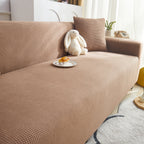Grid Textured Stretch Sofa Cover, Soft Elastic Slipcover for Couch Protection