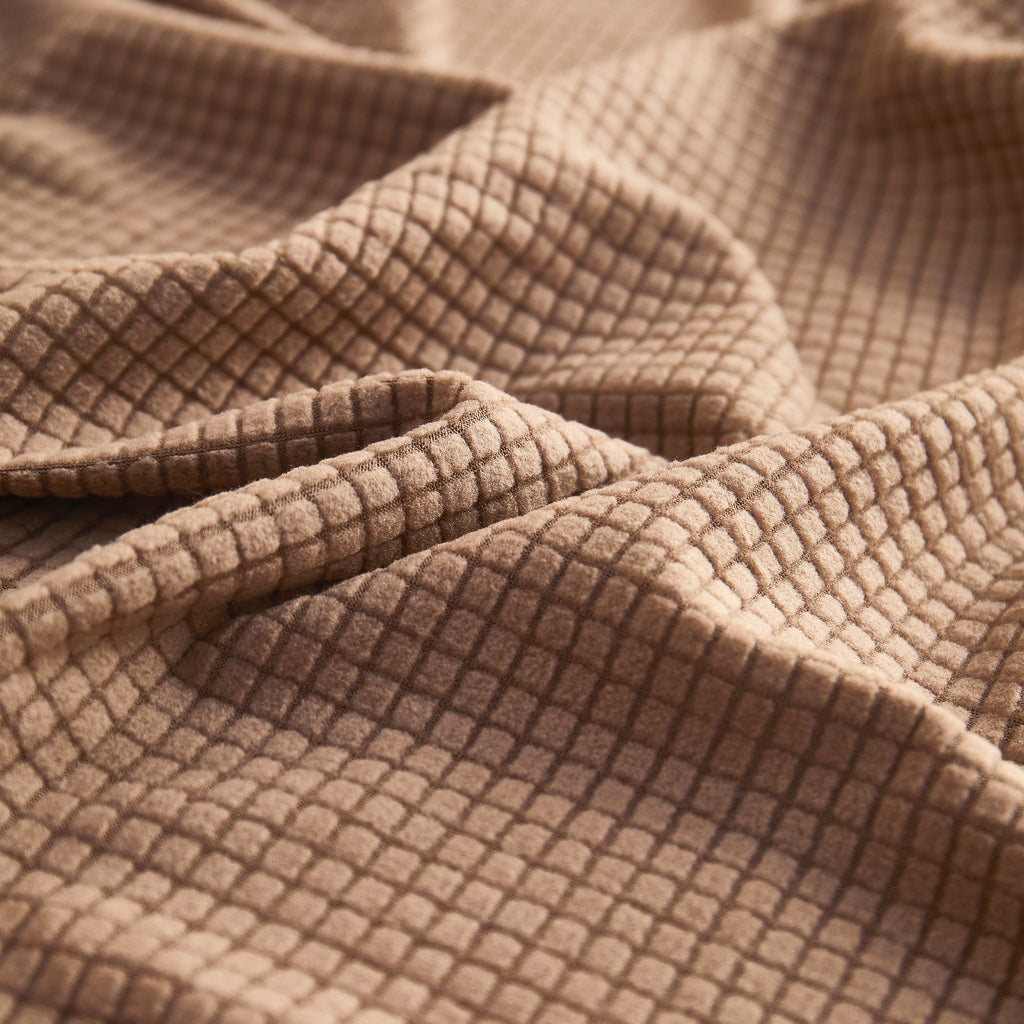 Grid Textured Stretch Sofa Cover, Soft Elastic Slipcover for Couch Protection