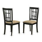 East West Furniture WENI7-BCH-C 7 Piece Dining Room Furniture Set Consist of a Rectangle Kitchen Table with Butterfly Leaf and 6 Linen Fabric Upholstered Chairs, 42x60 Inch, Black & Cherry