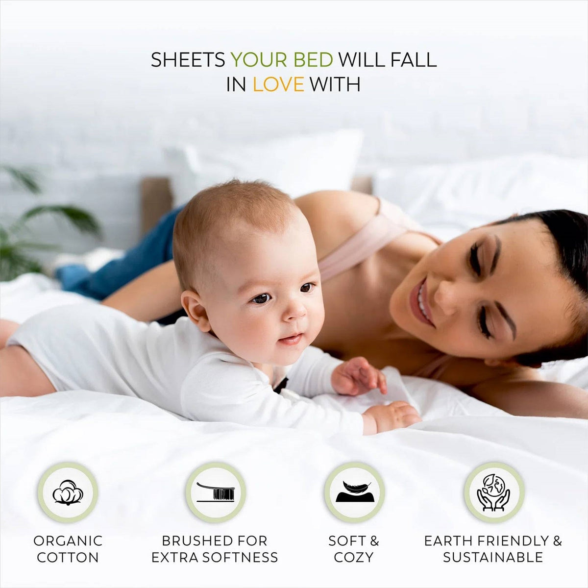 Full size White 100-Percent Certified Organic Cotton Sheet Set