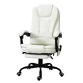 White 7 Mode Vibrating High Back Executive Massage Adjustable Office Chair
