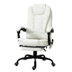 White 7 Mode Vibrating High Back Executive Massage Adjustable Office Chair