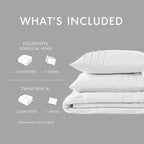 Twin/Twin XL Microfiber Pleated Soft Washed Comforter Set White