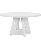 Modern Kitchen Round Circular Dining Table in White Wood Finish