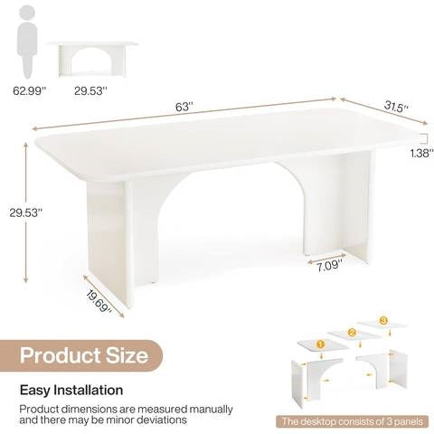 Modern Extra Large Executive Home Office Computer Desk in White