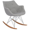 Leisuremod Willow Twill Fabric Eiffel Rocking Chair