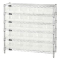 Bin Wire Shelving System, 36W x 12D x 36H overall size, 800 lb. capacity per shelf, includes: (6) wire shelves, (4) posts, (25) 