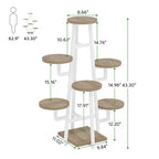 Modern Industrial Indoor Multi-Tier Plant Stand with White Metal Frame