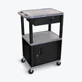 H. Wilson Gray Tuffy 3 Shelf 42 AV Cart W/ Cabinet