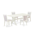 X027Mz0015 5Pc Dining Set  Rectangular Table And 4 Parson Chairs  Multicolor Color