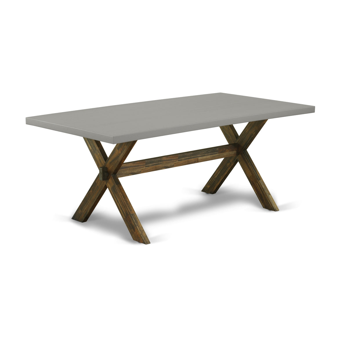 East West Furniture X797Ve7037 7Pc Kitchen Table Set Consists Of A Rectangular Table And 6 Parsons Dining Chairs With Brown Col