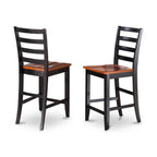 East West Furniture YAFA5-BLK-W 5 Piece Counter Height Dining Table Set Includes a Rectangle Wooden Table and 4 Kitchen Dining Chairs, 30x48 Inch, Black & Cherry