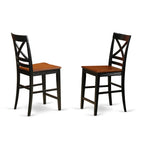 East West Furniture YAQU5-BLK-W 5 Piece Counter Height Dining Set Includes a Rectangle Kitchen Table and 4 Dining Chairs, 30x48 Inch, Black & Cherry