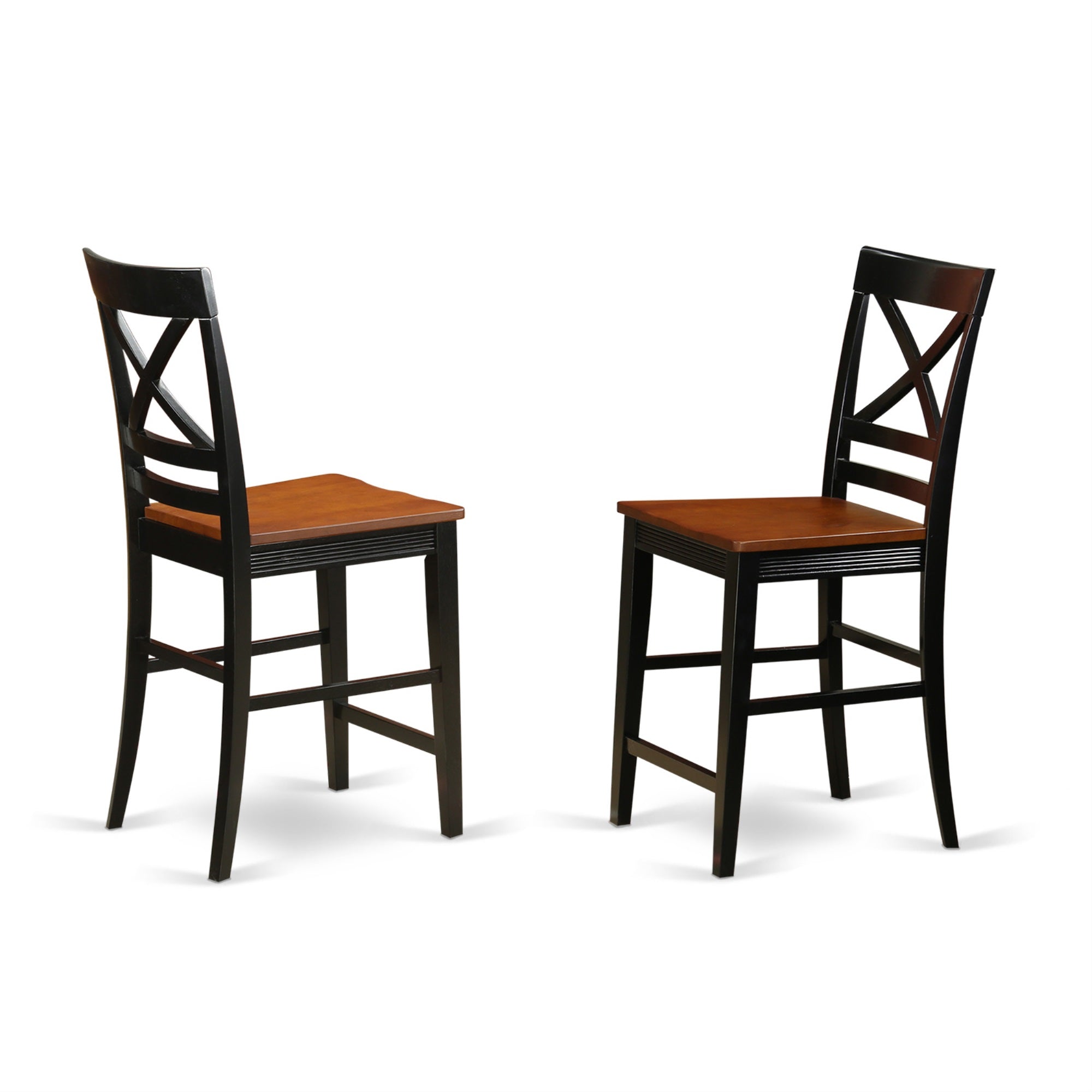 East West Furniture YAQU5-BLK-W 5 Piece Counter Height Dining Set Includes a Rectangle Kitchen Table and 4 Dining Chairs, 30x48 Inch, Black & Cherry