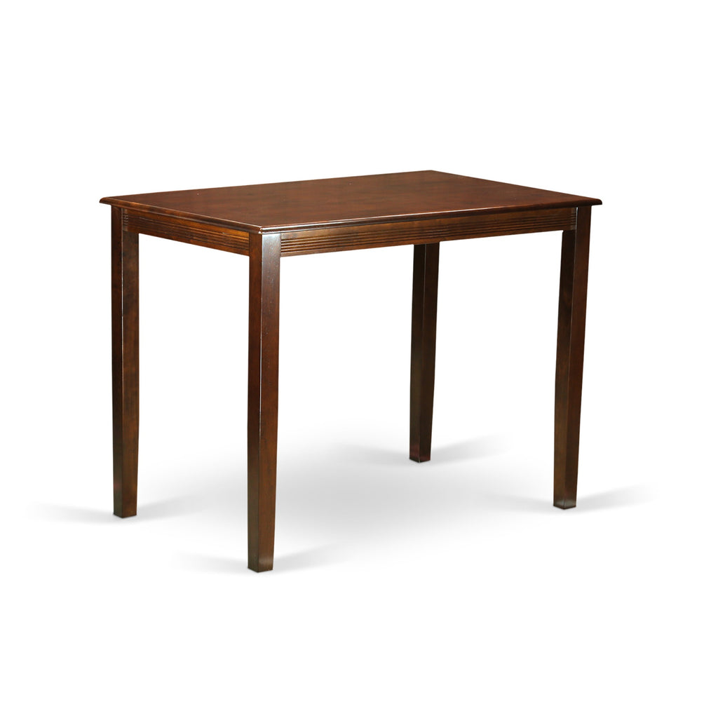 East West Furniture YAQU5-MAH-W 5 Piece Counter Height Dining Set Includes a Rectangle Kitchen Table and 4 Dining Room Chairs, 30x48 Inch, Mahogany
