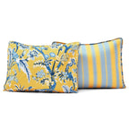 Full/Queen Yellow Blue Peacocks Floral Lightweight Polyester 3-Piece Quilt Set