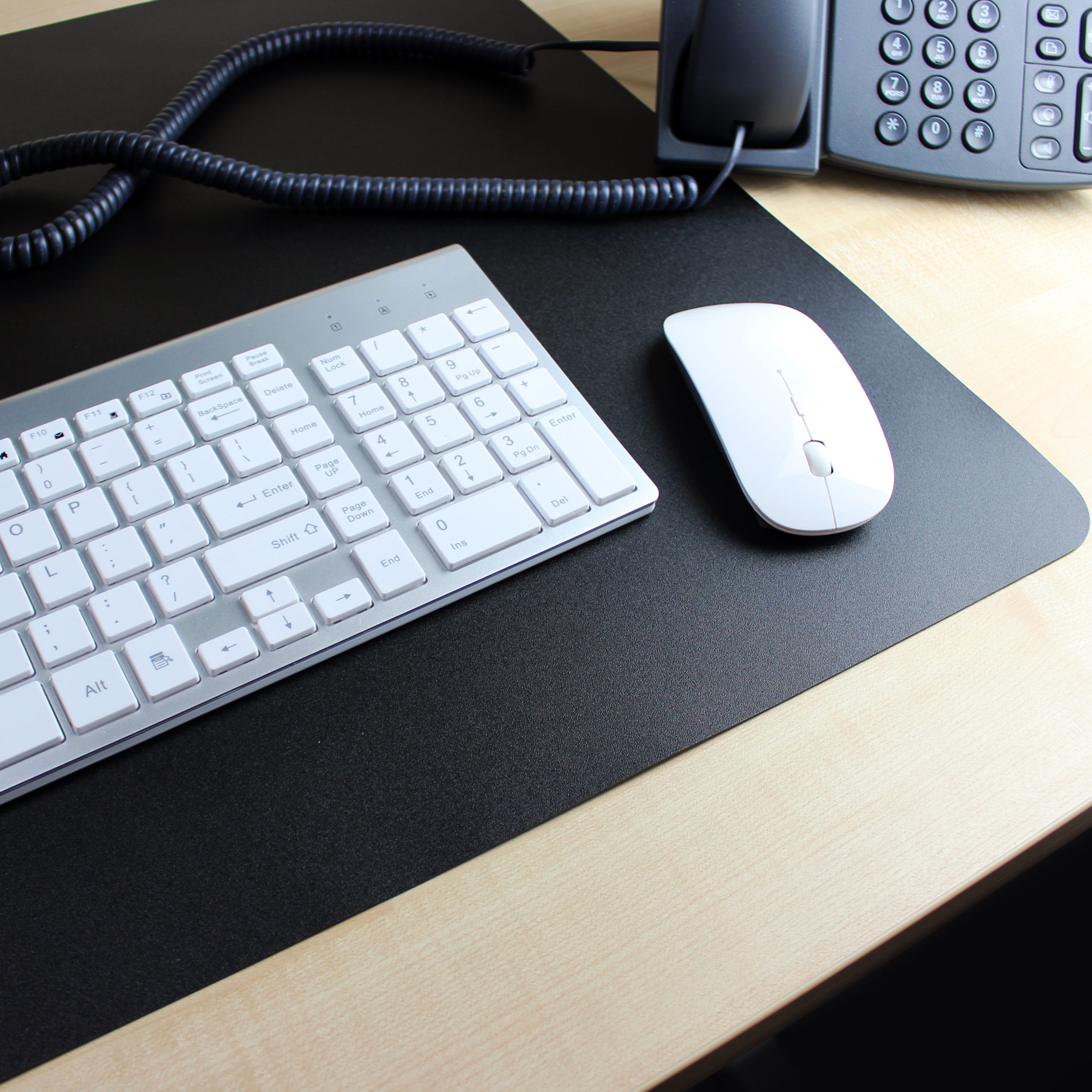 Desktex? Pack of 4 Black Vinyl Rectangular Desk Pads - 19 x 24