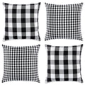 Dii Assorted Black/White Gingham/Buffalo Check Pillow Cover 18X18 Set/4