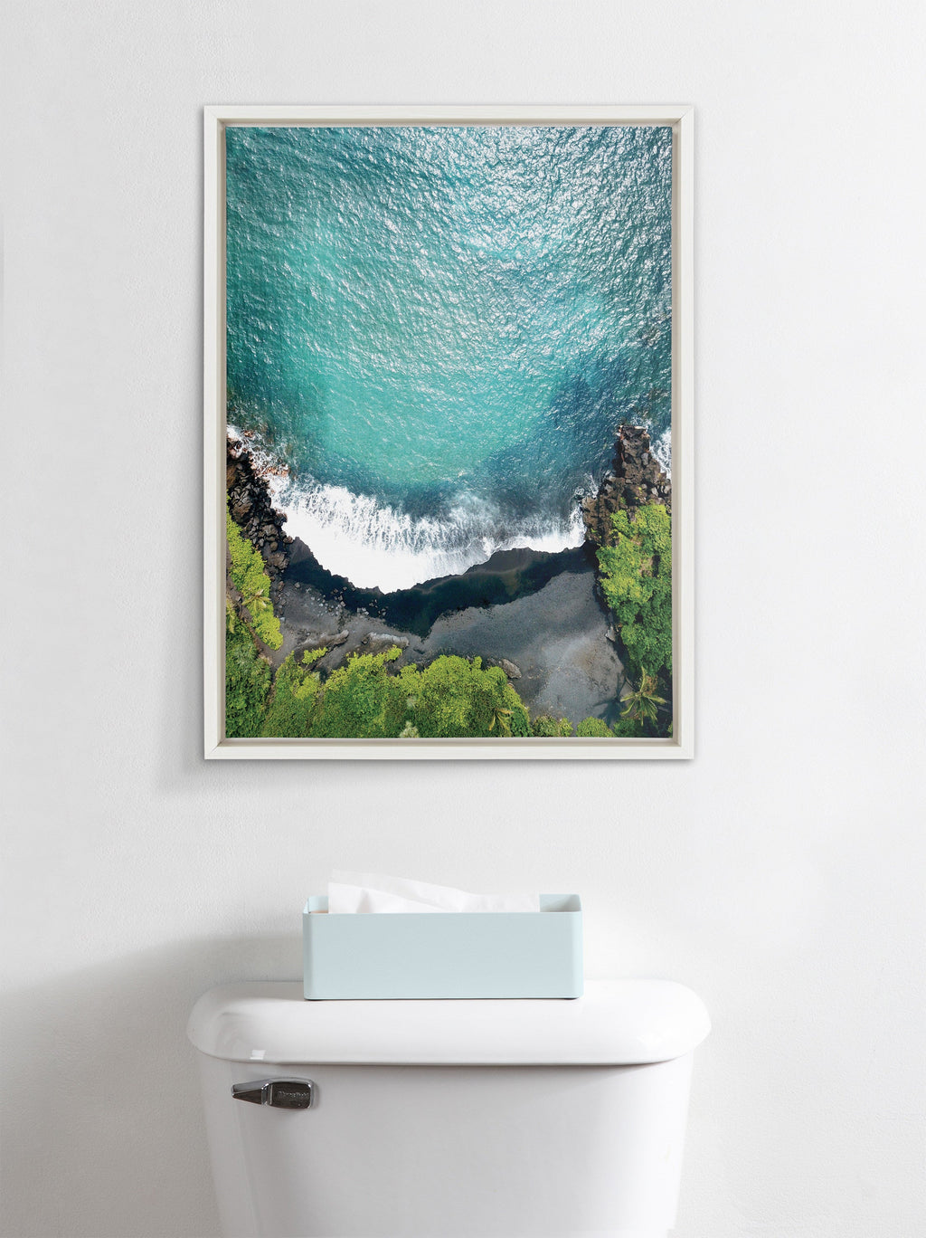 Sylvie Maui Black Sand Beach 1 Framed Canvas by Rachel Bolgov