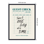 Guest Check One Day At A Time by The Creative Bunch Studio Framed Canvas Wall Art Print