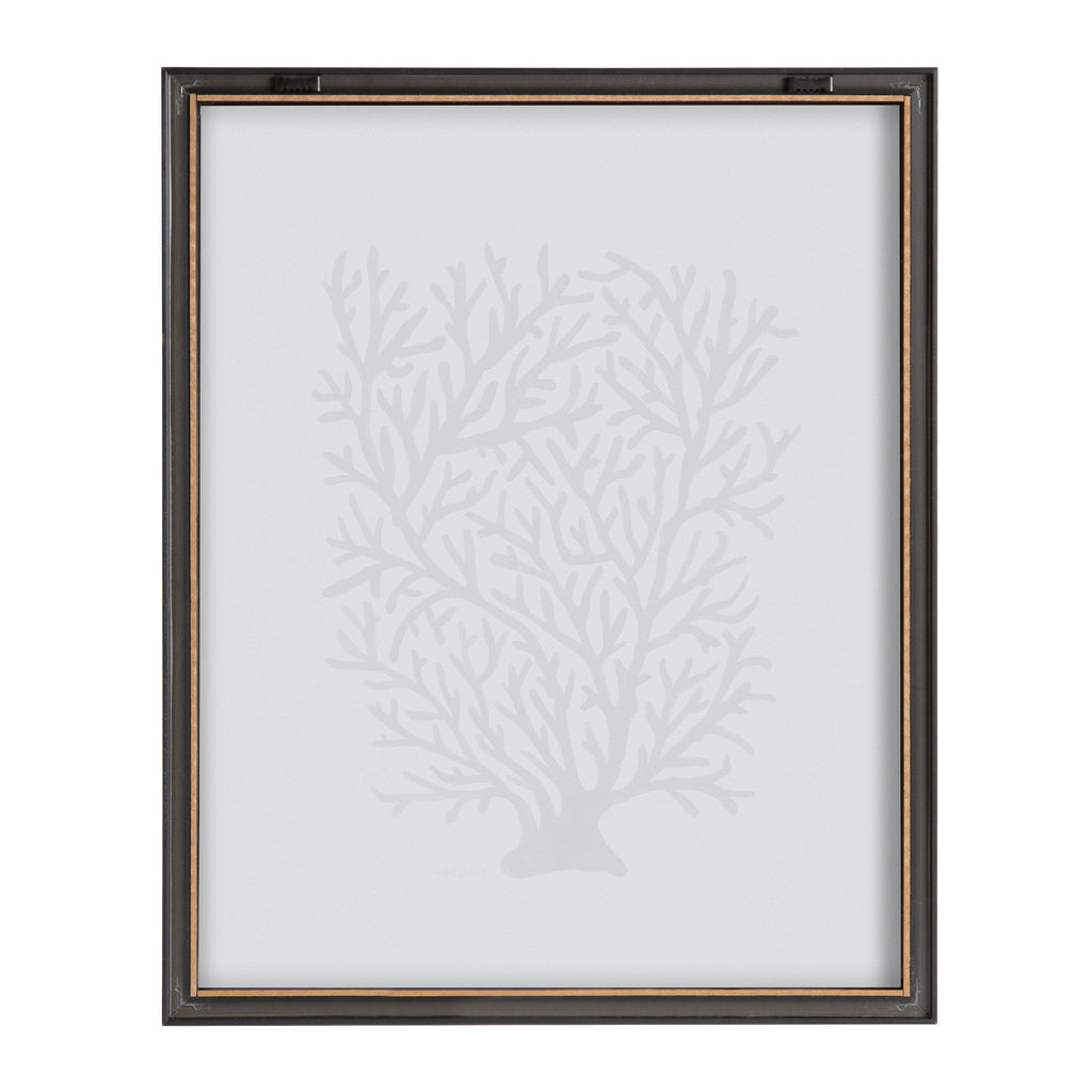 Blake Coral Black Framed Printed Glass by Cat Coquillette