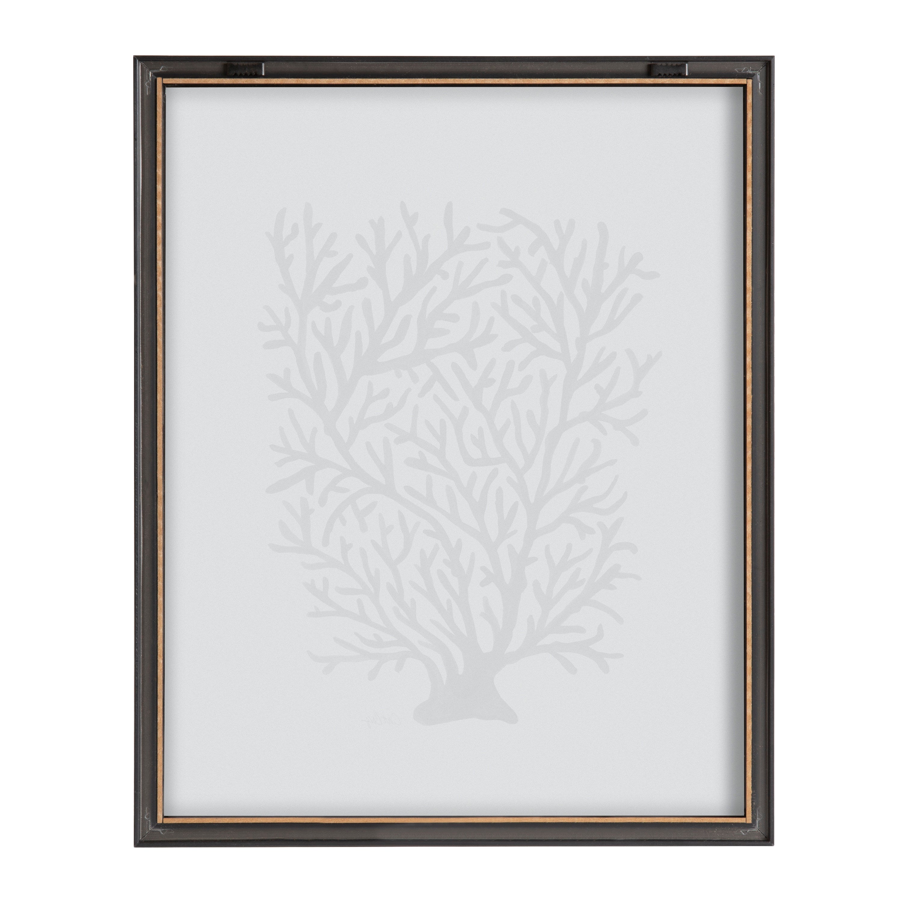 Blake Coral Black Framed Printed Glass by Cat Coquillette