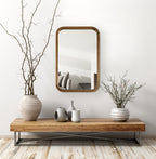Hutton Wood Framed Radius Rectangle Mirror
