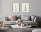 Sylvie Minimalist Evergreen Trees Sketch Framed Canvas Art Set by The Creative Bunch Studio