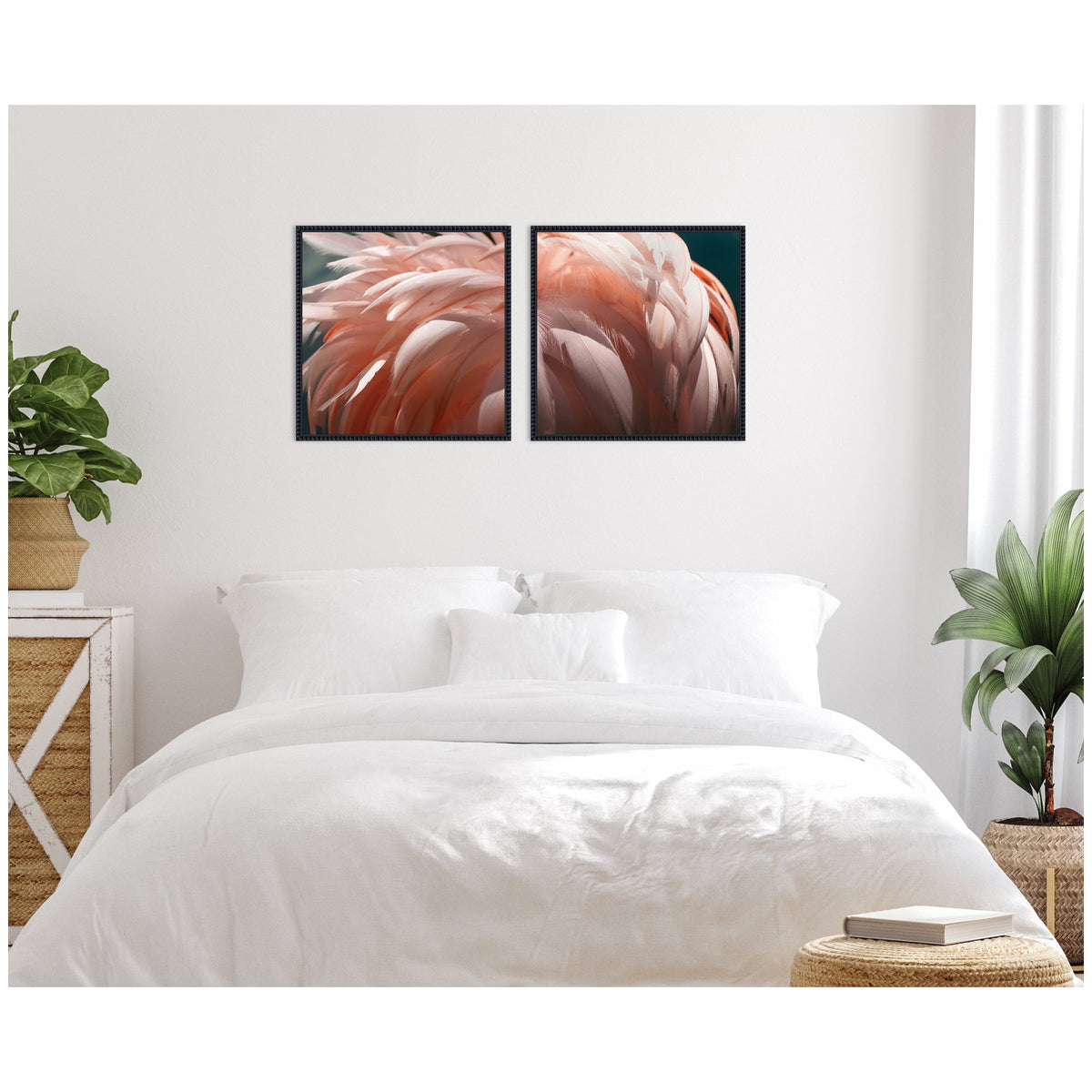 Flamingo 2 Piece Framed Canvas Wall Art Set by Alicia Bock