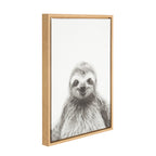 Sylvie Sloth Framed Canvas by Simon Te Tai