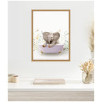 Sylvie Baby Elephant 6 in Spring Bathtub Framed Canvas by Amy Peterson