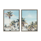 Sylvie Coastal Coconut Palm Tree Beach Framed Canvas Set by The Creative Bunch Studio