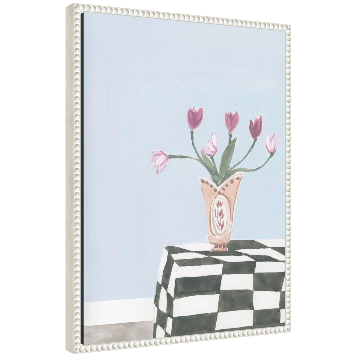 Painted Table by Teju Reval Framed Canvas Wall Art Print