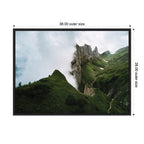 Sylvie Mountain Ridge and Green Meadow on a Cloudy Day Framed Canvas by Michael Schauer